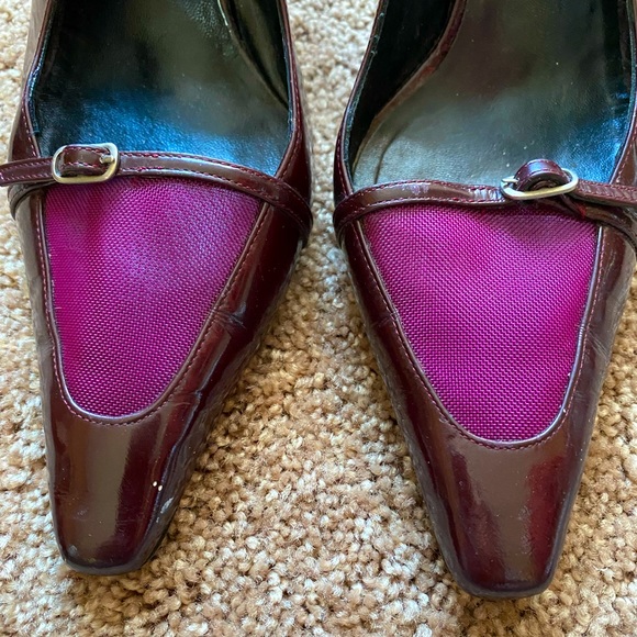 Ladies sz 40Monica Magali stilettos. Wine, pointy toe, EUC - Picture 2 of 8